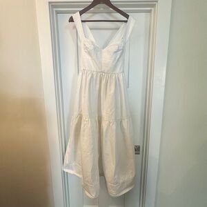 FOREVER THAT GIRL X ANTHROPOLOGIE Dress Size Large White Denim Cotton